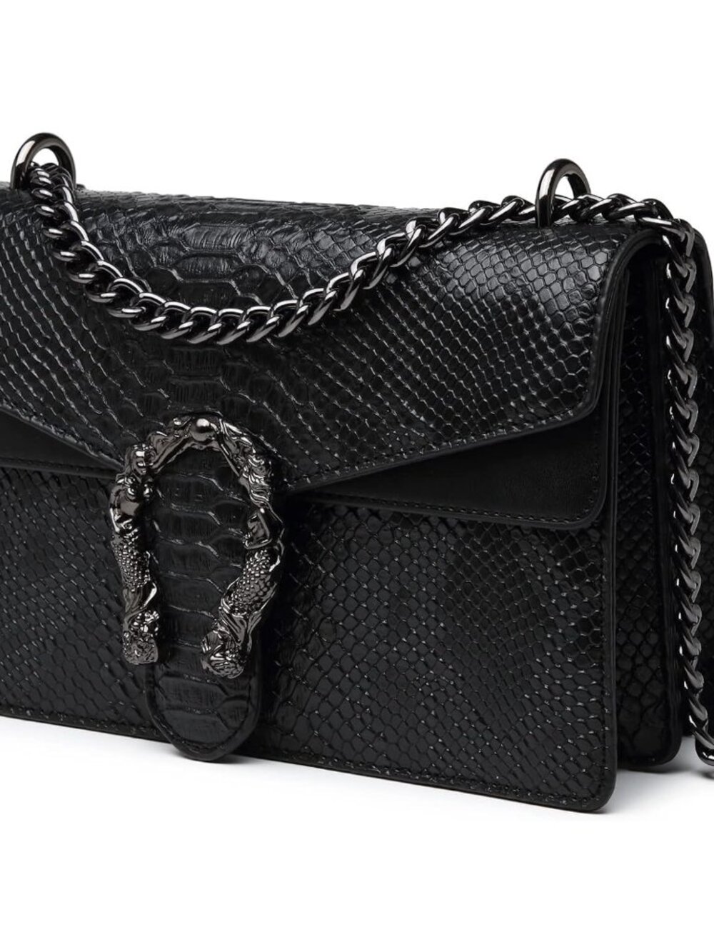 Crossbody Bags for Women - Snake Printed Clutch Purses Leather Chain Shoulder Ba